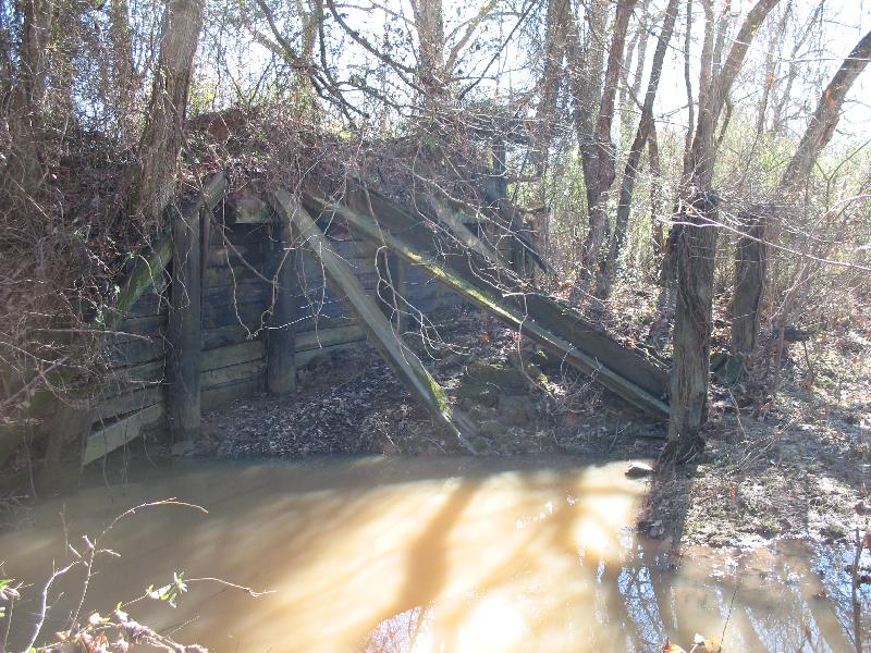 Smokey and the Bandit movie bridge jump location. This is the foundation of where the car jumped from. The day of the shoot the wood deck was there with a hidden ramp. Also, this is where Jackie Gleason stood and said his lines including 'Hey Boy, where's Sheriff Branford ?'.