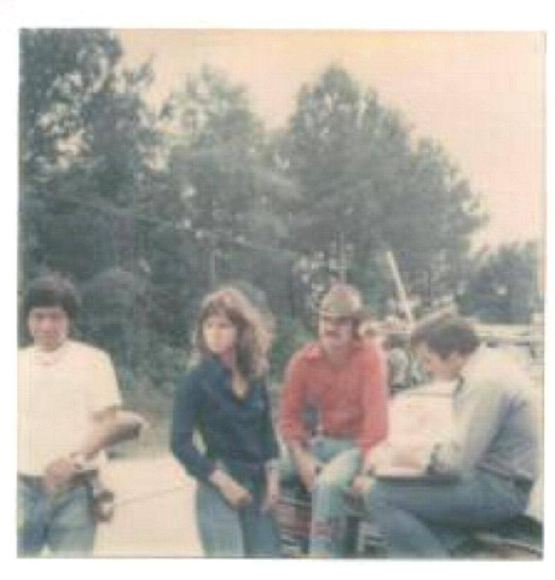 Smokey and the Bandit movie behind the scenes - Polaroid photo of Burt Reynolds and Sally Field.